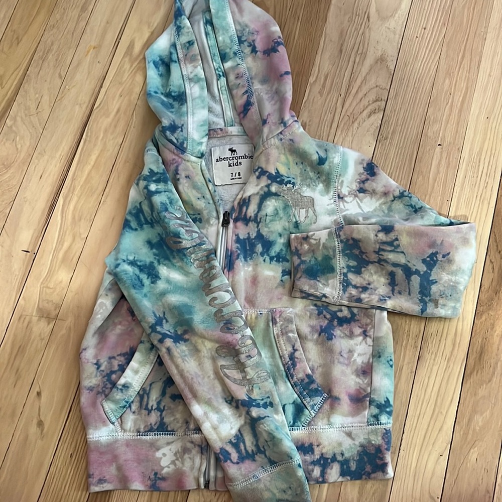 Kids Tie Dye Abercrombie Zip Up Hooded Sweatshirt